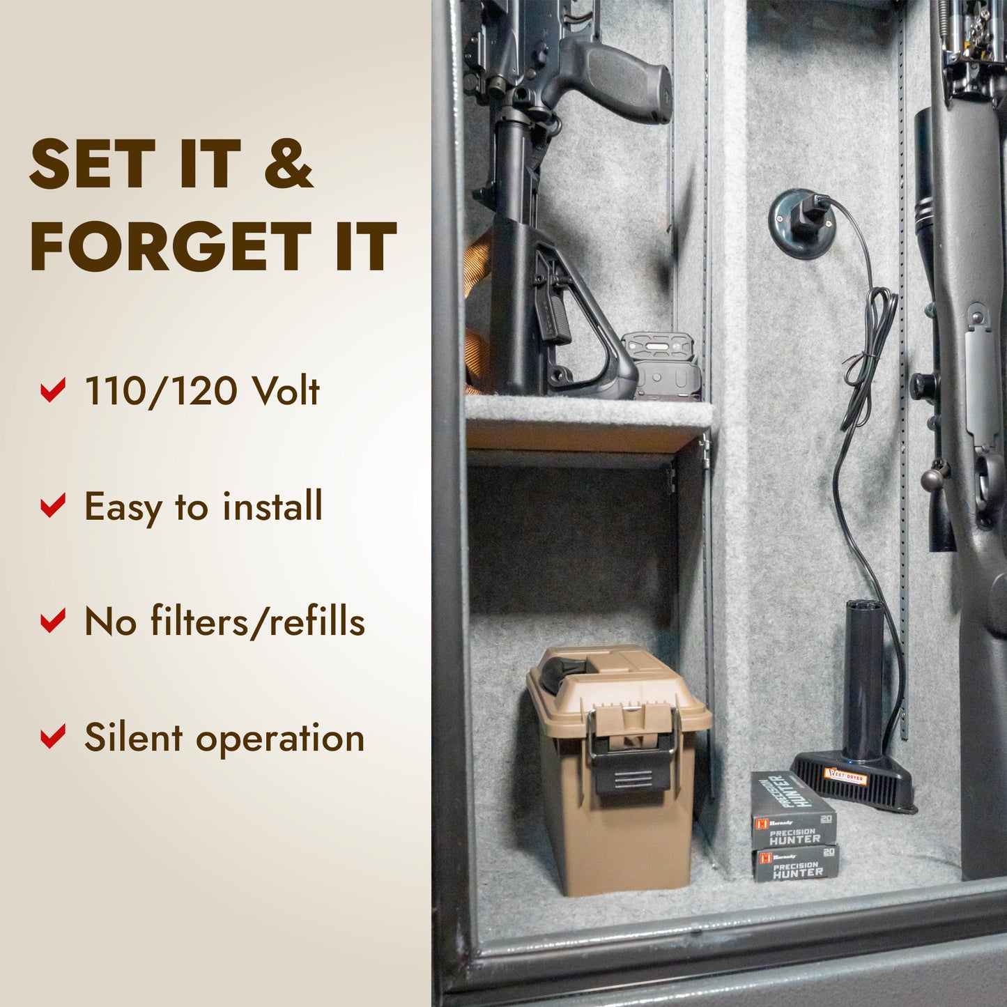 SafeKeeping PEET dryer and dehumidifier for gun safes and cabinets