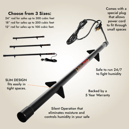 Safe dehumidifier rod 12" for 100 cubic feet